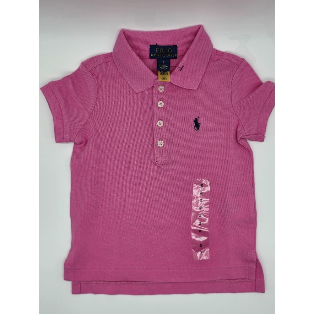 Polo Ralph Lauren Shirt Youth Size 2/2T Pink With Blue Pony 100% Cotton